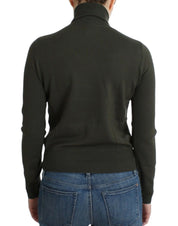 Green wool turtleneck sweater