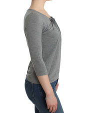 Gray 3/4 sleeves jumper top