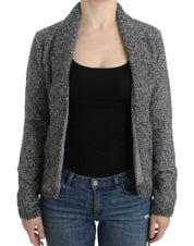 Gray wool knitted cardigan