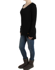 Black knitted wool sweater