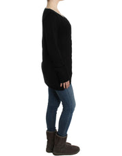 Black knitted wool sweater