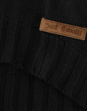 Black knitted wool sweater