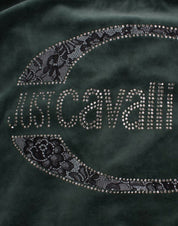 Green velvet cotton sweater