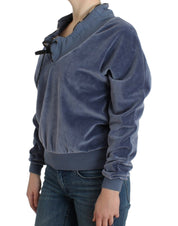 Blue velvet cotton sweater
