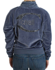 Blue velvet cotton sweater