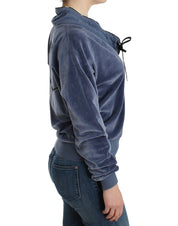 Blue velvet cotton sweater
