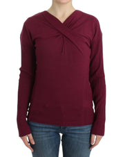 Purple knitted wool sweater
