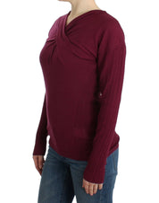 Purple knitted wool sweater