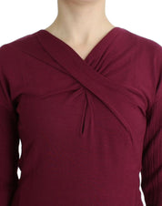 Purple knitted wool sweater