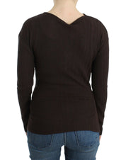 Brown knitted wool sweater