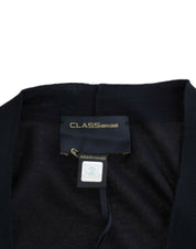 Black cropped wool cardigan