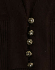 Brown cropped wool cardigan