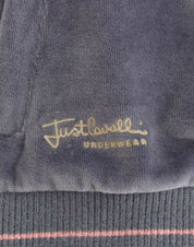 Blue velvet zipup sweater
