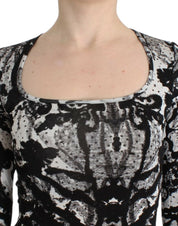 Black Printed Sheath Dress