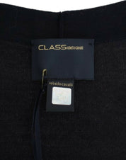 Blue cropped wool cardigan