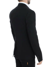 Black wool slim fit blazer