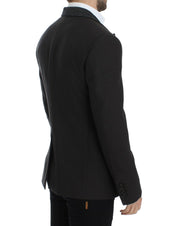 Brown wool slim fit blazer