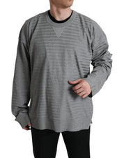 Gray Crewneck Pullover Silk Top Sweater