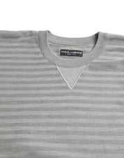 Gray Crewneck Pullover Silk Top Sweater
