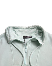 Mint Green Cotton Pockets Pullover Sweater