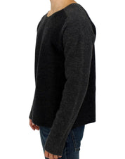 Gray wool crewneck sweater