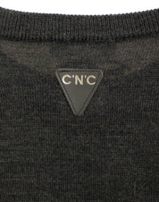 Gray crewneck pullover sweater