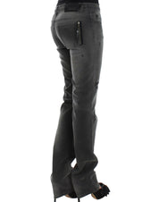 Gray straight leg jeans