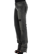 Gray straight leg jeans