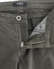 Green slim leg jeans