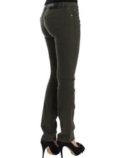 Green slim leg jeans