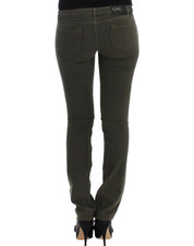 Green slim leg jeans