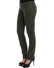 Green slim leg jeans