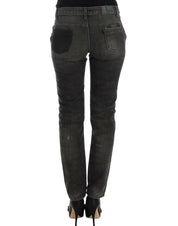 Gray distressed jeans