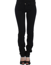 Black straight leg jeans