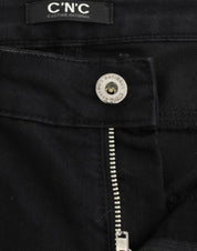 Black straight leg jeans