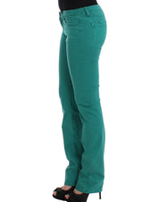 Green straight leg jeans