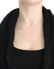Black sleeveless knitted cardigan
