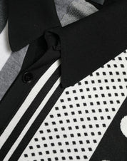 Black White Jumper Cardigan Polo Sweater