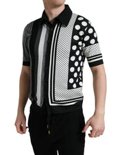 Black White Jumper Cardigan Polo Sweater