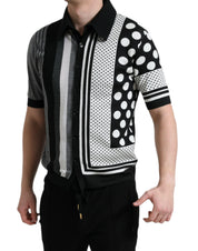 Black White Jumper Cardigan Polo Sweater