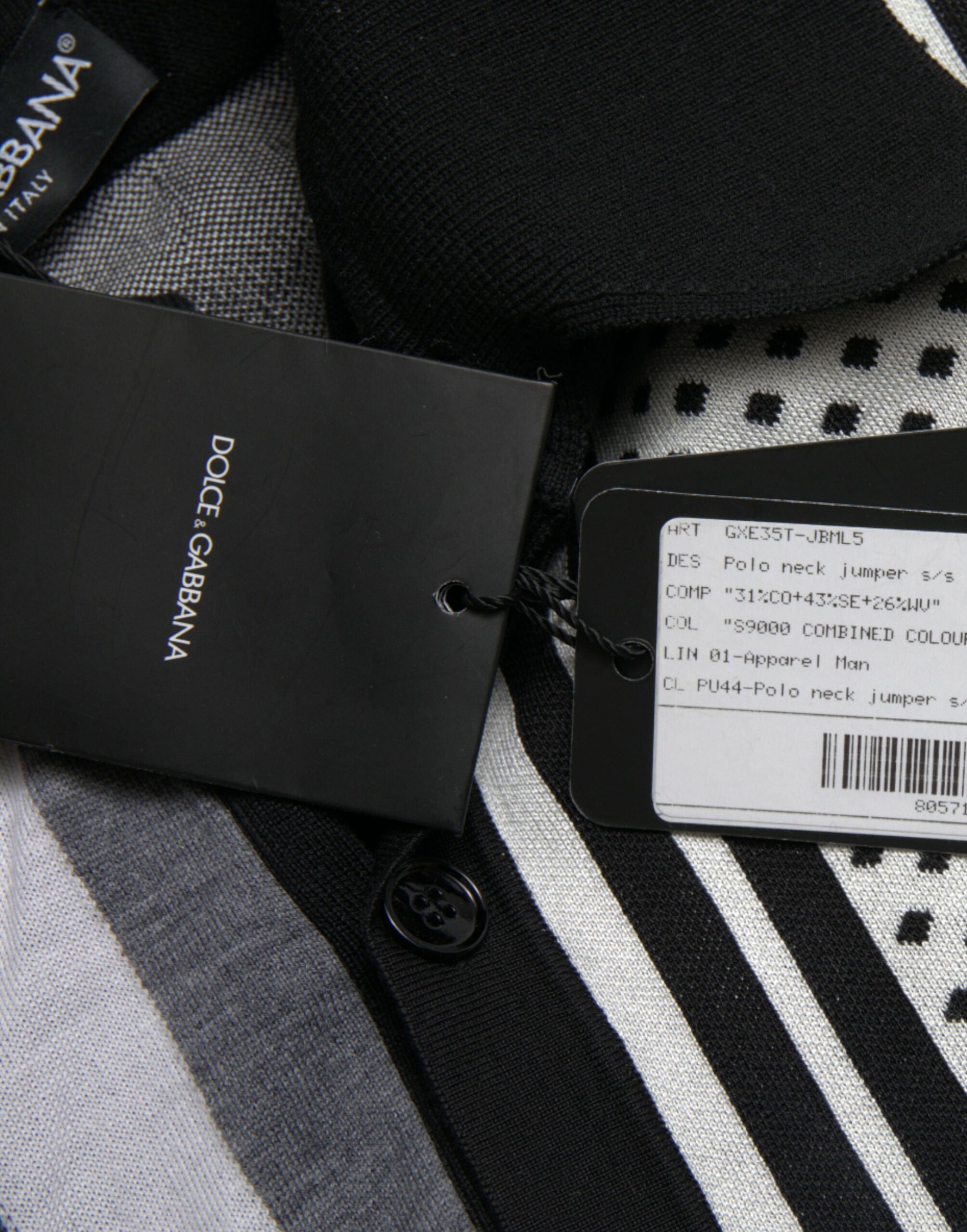 Black White Jumper Cardigan Polo Sweater