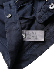 Dark Blue Cotton Stretch Slim Fit Dress Pants