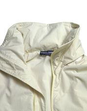 Yellow Nylon Collared Full Zip Parka Jacket