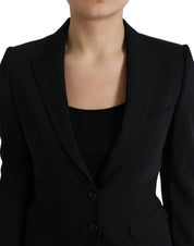 Black Wool Single Breasted Blazer Coat Jacket