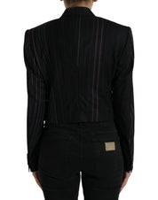 Black Striped SICILIA Double Breasted Jacket