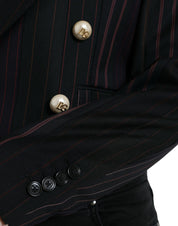 Black Striped SICILIA Double Breasted Jacket