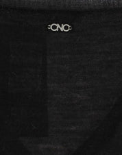 Black V-neck lightweight sweater