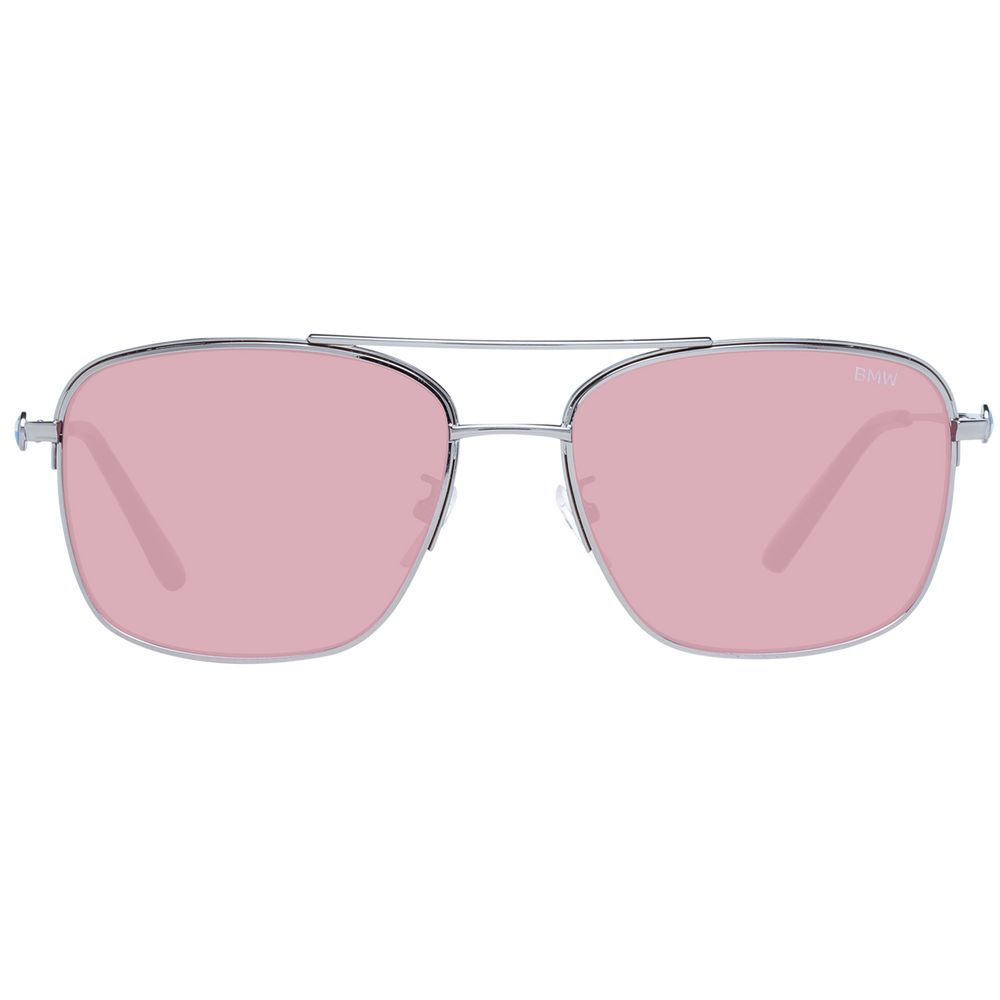 BMW Silver Metal Aviator Sunglasses