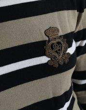 Multicolor Stripes Logo Turtle Neck Pullover Sweater