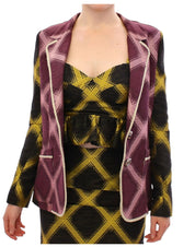 Purple checkered blazer jacket